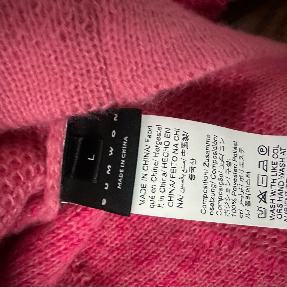 Women's Hot Pink Textured Crewneck Sweater - Picture 5 of 6